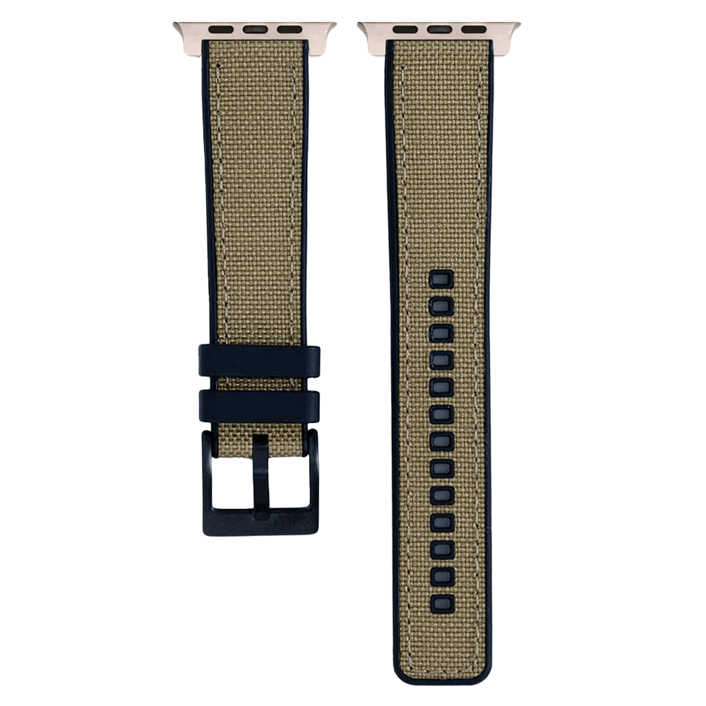 BluShark Two-Piece Strap Large Apple Watch (42/44/45mm/ ULTRA 1 & ULTRA 2) Apple Band ULTRA - Canvas & Rubber - Tan