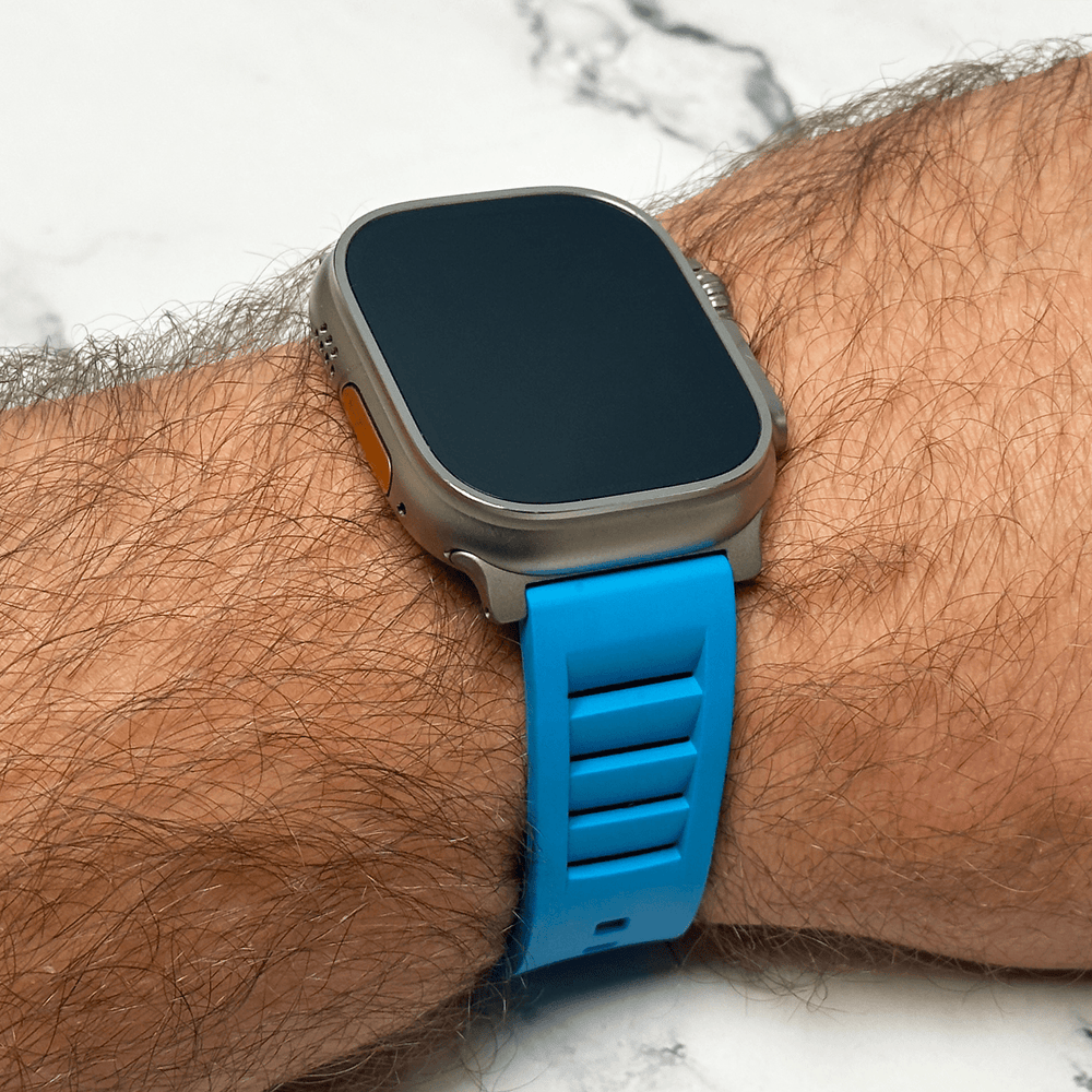 BluShark Two-Piece Strap Apple ULTRA Band Shark Gill Rubber - BluShark Blue