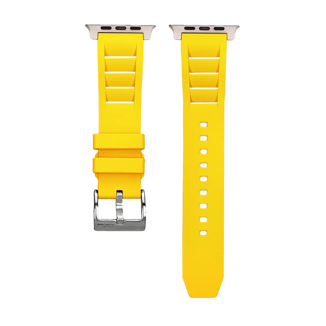 BluShark Two-Piece Strap Apple ULTRA Band Shark Gill Rubber - Yellow