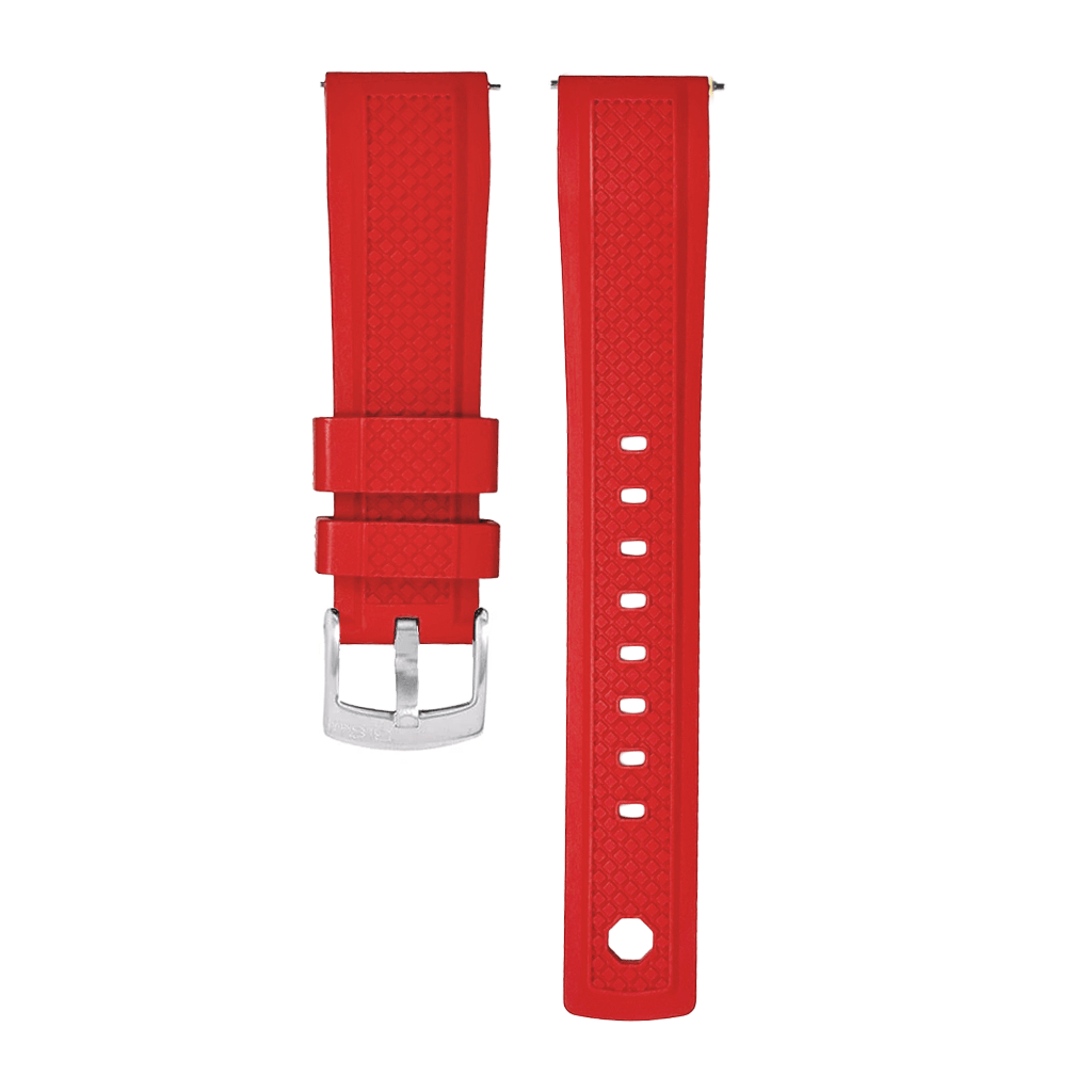 BluShark Two-Piece Strap Crosshatch Rubber - Red