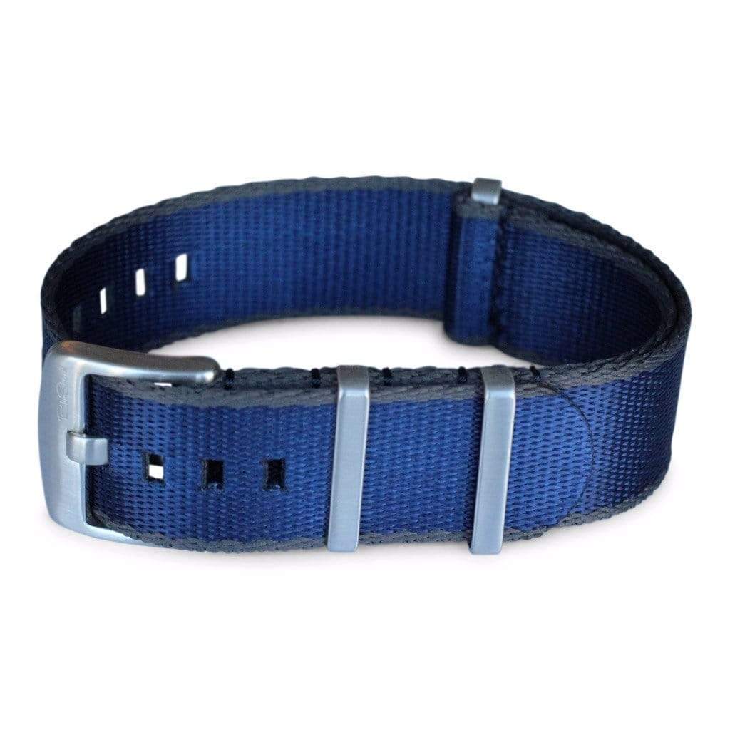 AlphaShark Nylon Watch Band │ Navy & Gray Strap 20mm 22mm – BluShark Straps