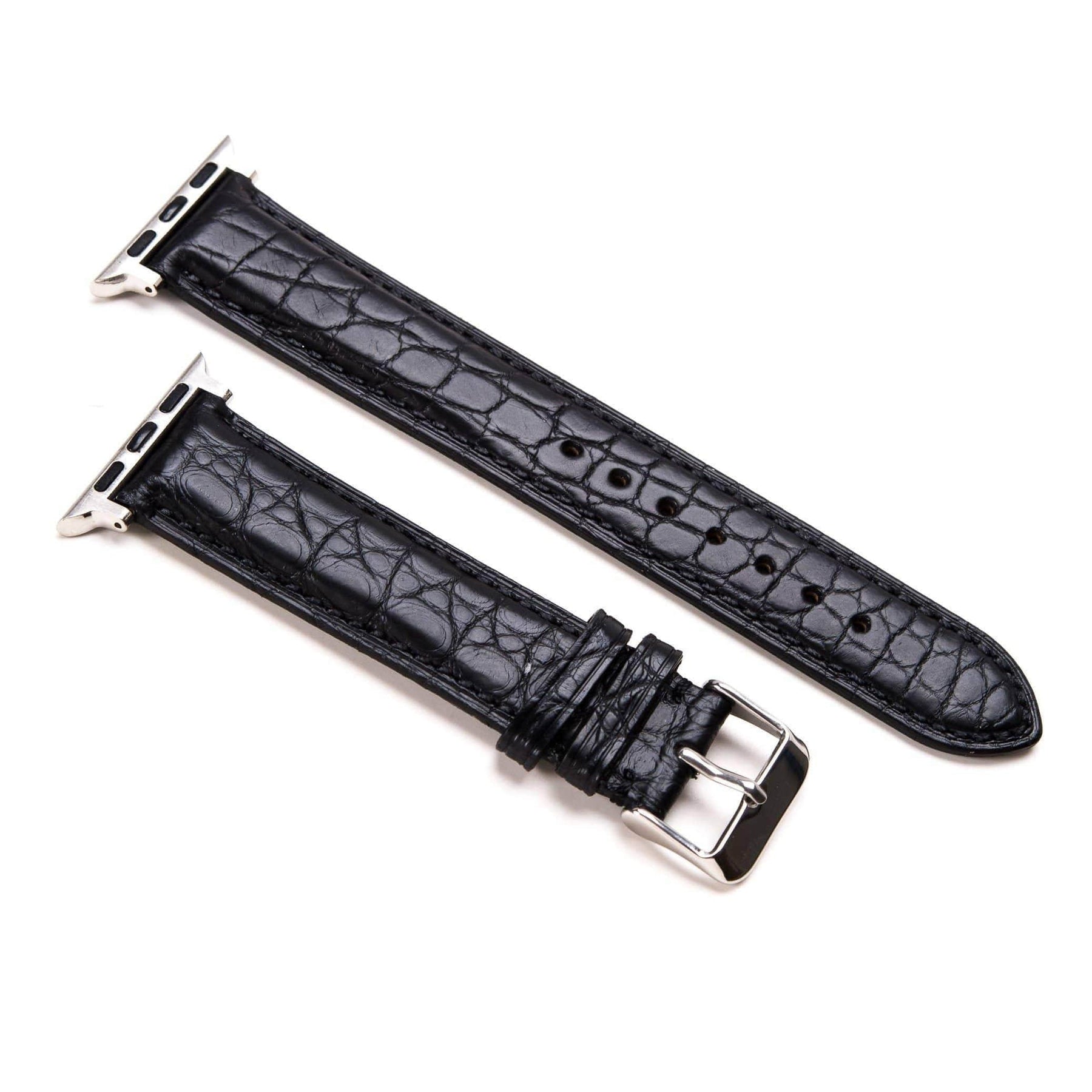 Black Glossy Crocodile Leather Belt 42 / 40 mm